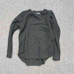 Pink Clover Green Crew Neck Sweater with Relaxed Fit